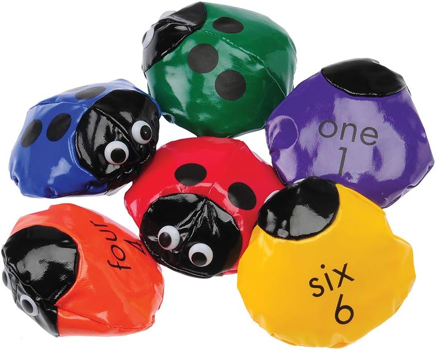 Cre8tive Minds Number Bean Bags for Kids, Playroom & Classroom Supplies, Create Fun Bean Bag Toss Math Games, Set of 6 Beanbags, Active Play, Multicolor - Toddler Toys for All Ages - J3-1483