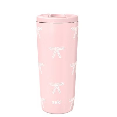 Zak Designs 20 fl oz Stainless Steel Vacuum Serenity Tumbler with Slide Lid Rose Quartz Bowtique 989