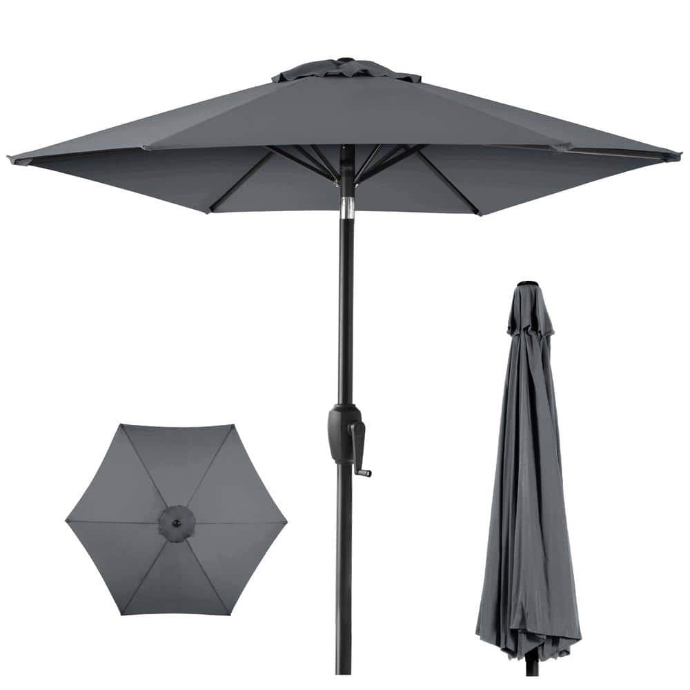 Slate 7.5 Ft. Outdoor Market Patio Umbrella with Crank and Tilt - 232
