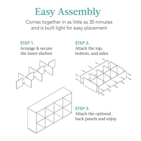 Best Choice Products 8-Cube Bookshelf, 11in Display Storage System, Organizer w/ Removable Back Panels - Greige - G3 - 1620