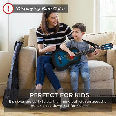Best Choice Products 30in Kids Acoustic Guitar Beginner Starter Kit with Tuner, Strap, Case, Strings - SoCal Green - E3 - 966
