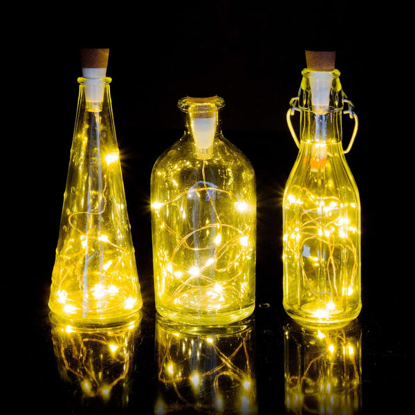 Suck UK Rechargeable Cork LED String Lights - USB Fairy Lights for Wine Bottles, Whiskey & Jars - Set Mood Lighting & Home Decor - Recycle Empty Bottles to Party Lights - Novelty Gift for Light Lovers -K8-0513