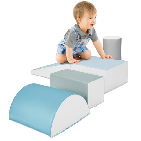 5-Piece Kids Climb & Crawl Soft Foam Shapes Structure Playset - Blue 756