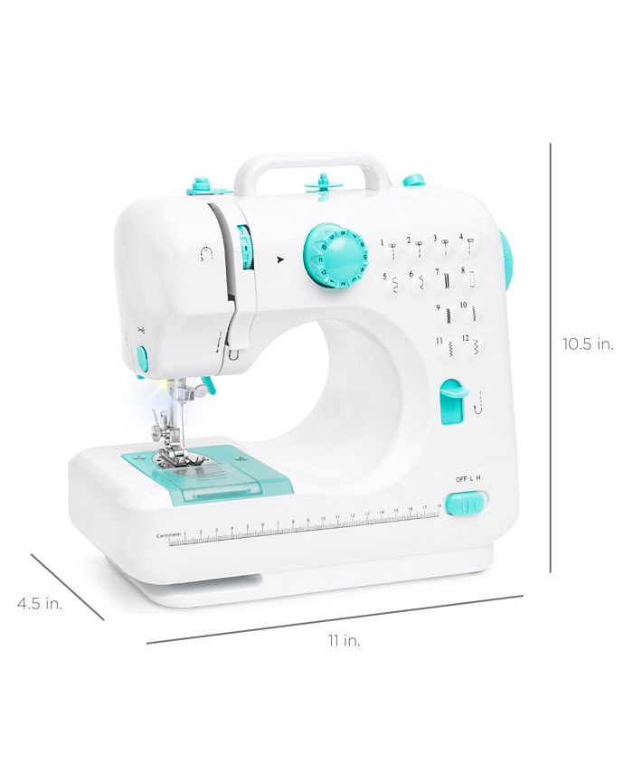 Best Choice Products 6V Portable Sewing Machine, 42-Piece Beginners Kit w/ 12 Stitch Patterns - White -J4-0416