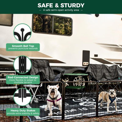 FXW Rollick Dog Playpen for Indoor, Yard, RV Camping, 24 inch 16 Panels for Puppy and Small Dogs Patented - A6 - 443
