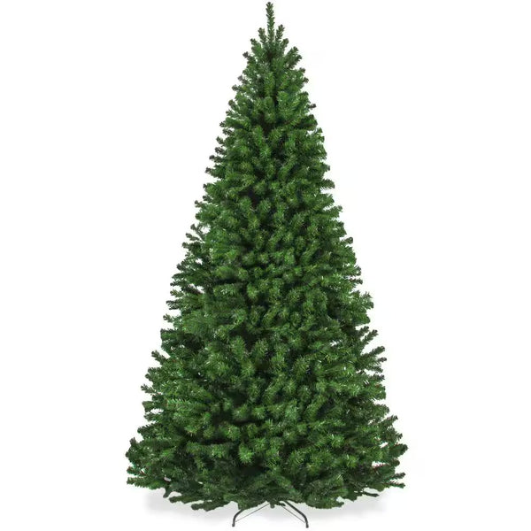 7.5ft. Green Unlit Spruce Artificial Christmas Tree with Foldable Base M50