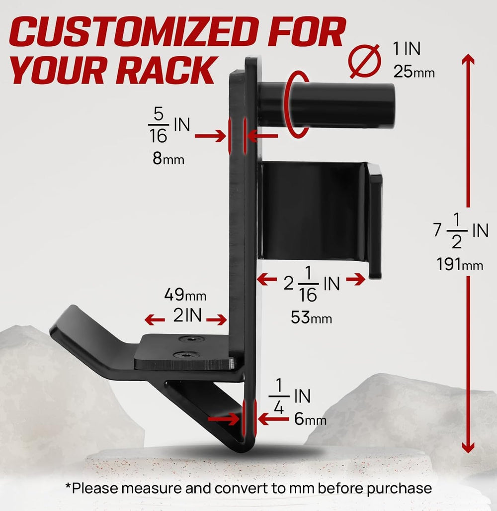 Yes4All Power Rack J-Hooks & Attachments   Heavy Duty Barbell Holders Compatible with 2x2 & 3x3 Power Racks for Home Gym 1340