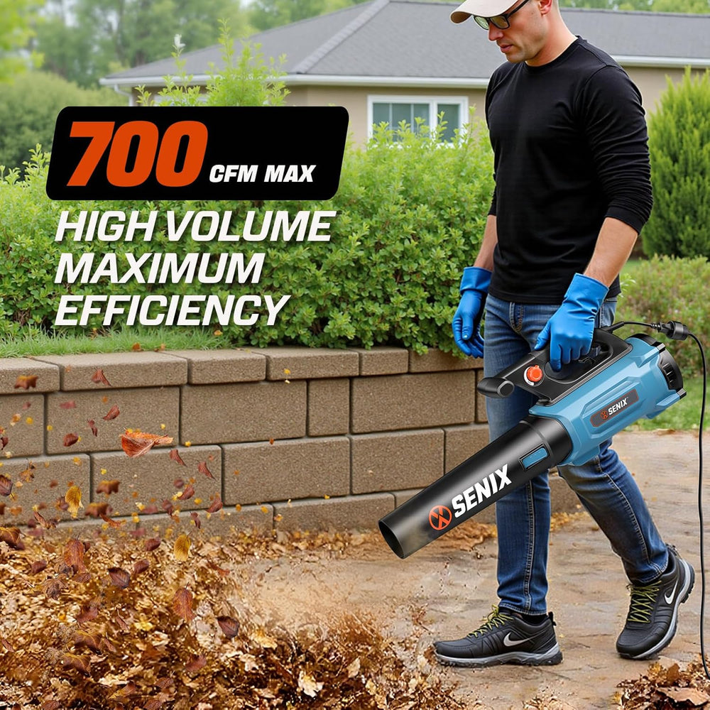 SENIX 12 AMP Handheld Electric Leaf Blower, Up to 700 CFM and 110 MPH, Variable Speed, Lightweight, 120v (BLAE12-M) 1895