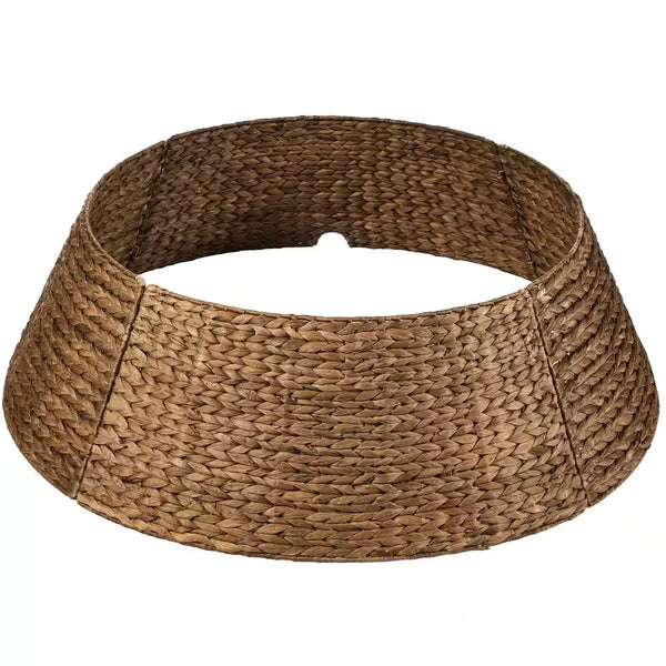 24 in. Chestnut Woven Hyacinth Christmas Cellulose Tree Collar with Cord Cut-Out - F9 - 1059