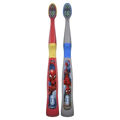 (Pack of 3) Oral-B Kid's Manual Toothbrush featuring Marvel's Spider-Man Soft Bristles for Children and Toddlers - 2ct (Graphics may vary) - C5 - 354 -C6-1138 -C6-1139