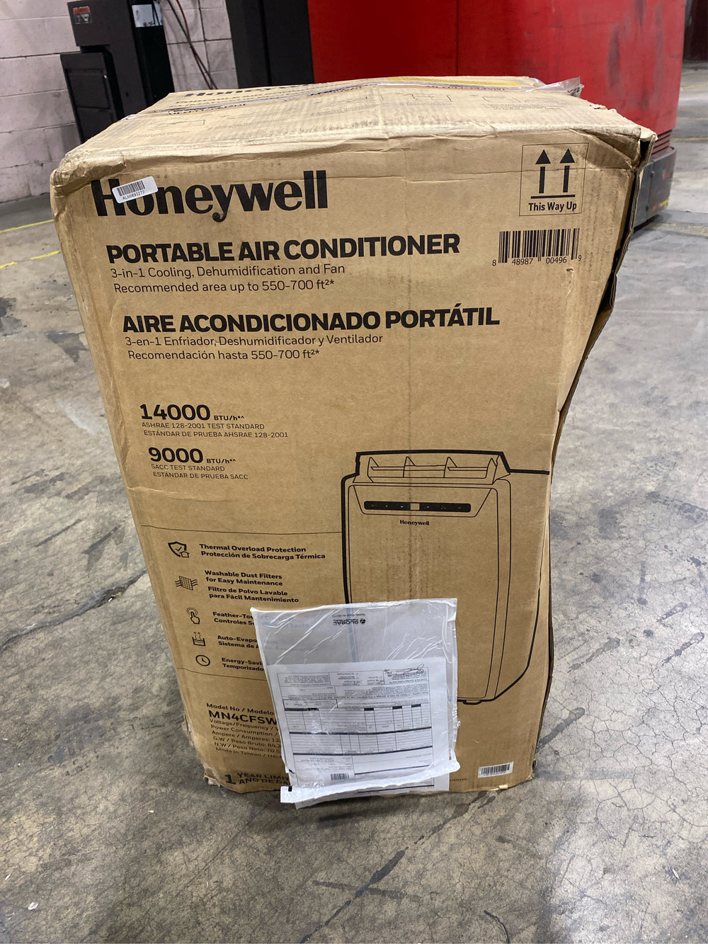 Tested Working - Honeywell - Classic 700 Sq. Ft. Portable Air Conditioner with Dehumidifier - White - BW - 3