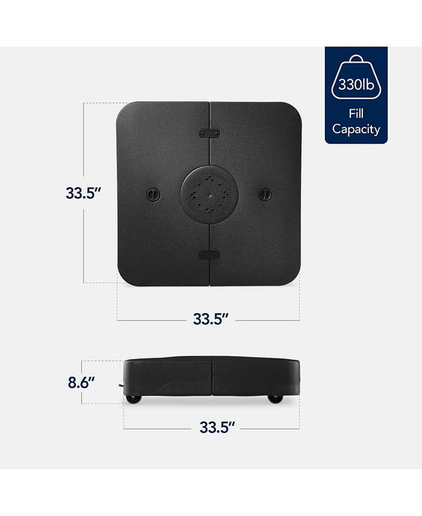 Best Choice Products Heavy-Duty Outdoor Cantilever Base Stand w/ Wheels, Locks, Fillable 330lb Capacity - Black - M3-1547