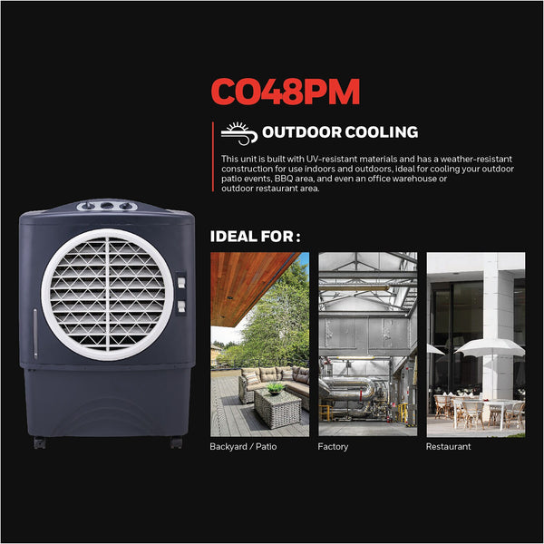 Untested - Honeywell 1062-CFM 3-Speed Indoor/Outdoor Portable Evaporative Cooler for 610-sq ft - H5 - 5