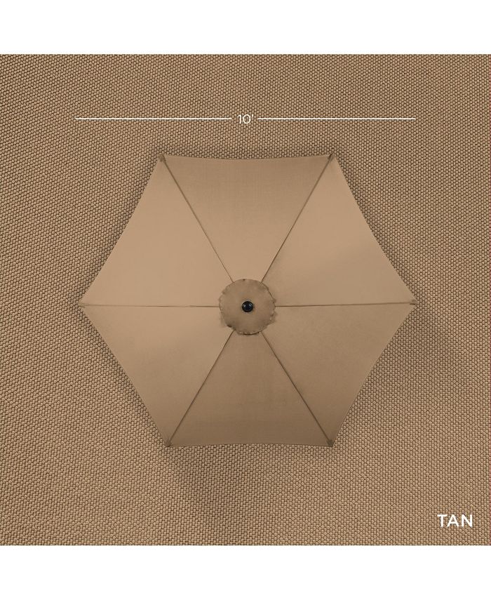 Best Choice Products 10ft Outdoor Steel Market Patio Umbrella w/ Crank, Tilt Push Button, 6 Ribs - Tan/Beige - No Size - K7 - 465