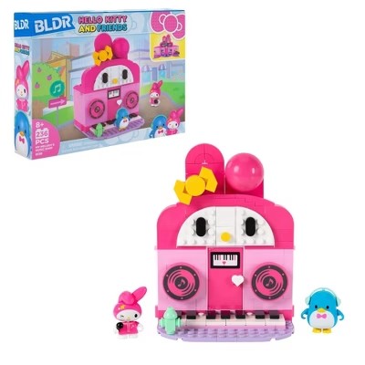 Hello Kitty Playset & 2_1.5" Buildable Figures Sanrio Medium Building Set - My Melody's Music Shop - L9 - 483