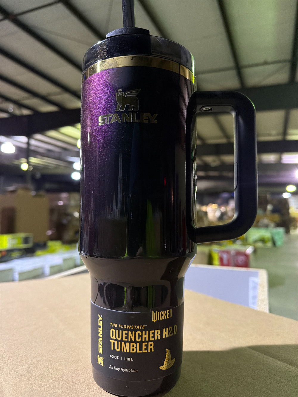 Stanley Quencher H2.0 40oz Tumbler - Wicked Black Hollographic Color 1021
