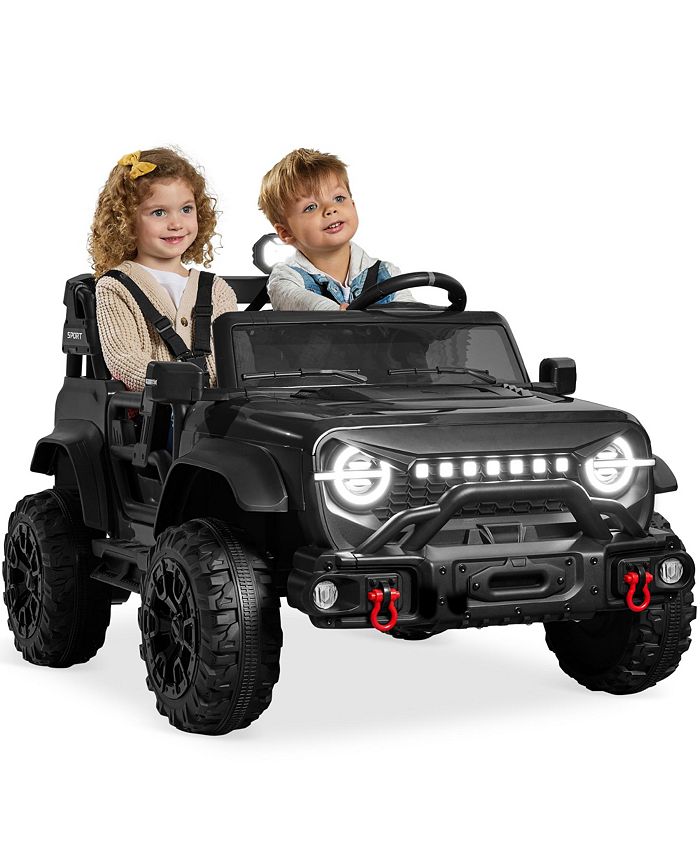 Best Choice Products Kids 24V 2-Seater Electric Ride-On Car Truck w/ Parent Control, Bluetooth, LED Lights - Black - 1529