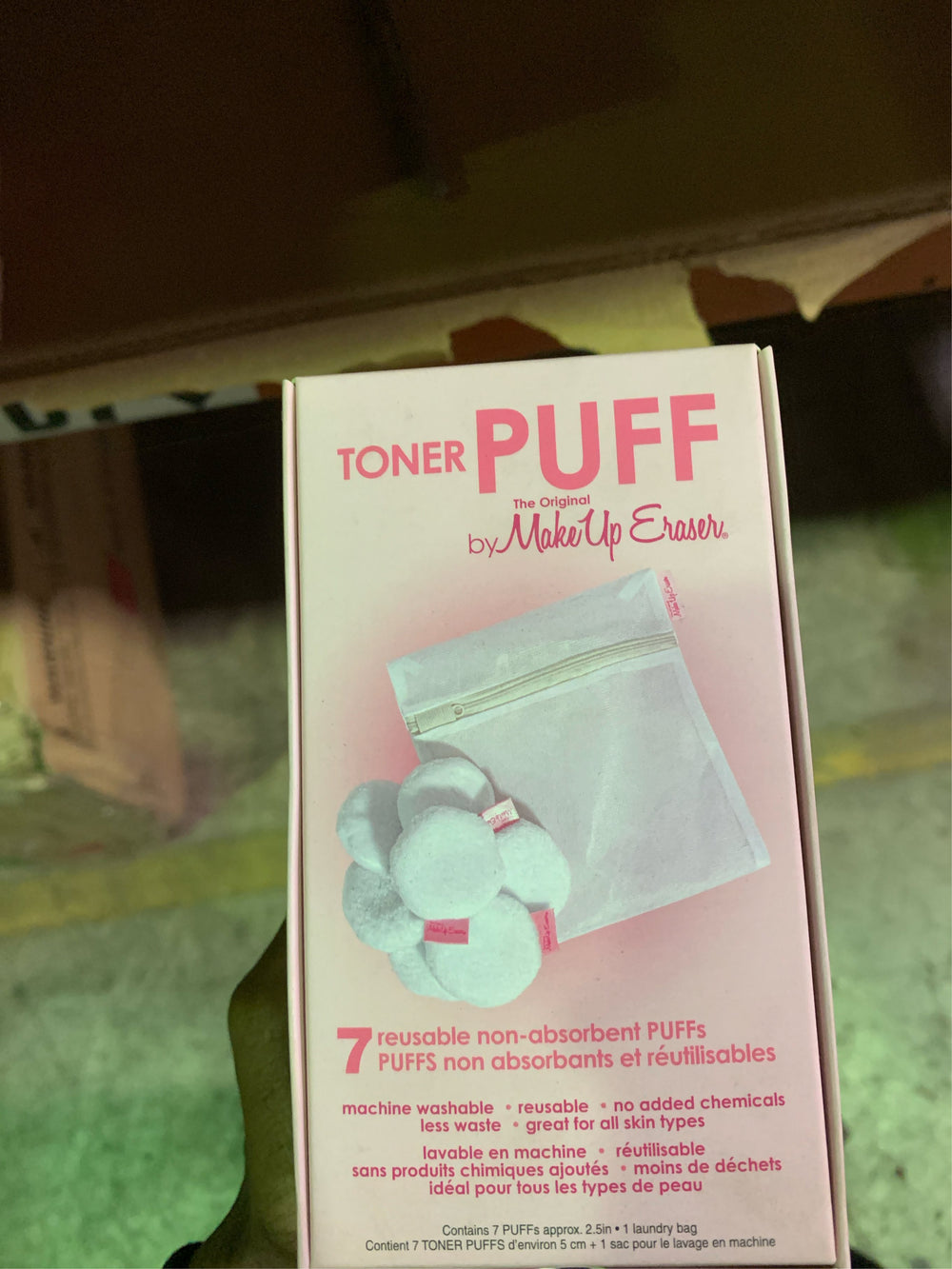 MakeUp Eraser Toner Puff 7pc Set, Reusable and Machine Washable Rounds, Laundry Bag Included - G14 - 1200 -K8-0092 -K8-0093 -K8-0094 -B7-0377