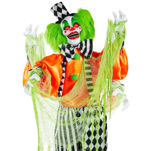Funhouse Freddy 5.5 ft. Motion activated Animatronic Standing Killer Clown Outdoor Halloween Decoration - B2 - 1010