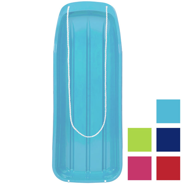 48in Kids Outdoor Plastic Sport Toboggan Winter Snow Sled Board Toy W/ Pull Rope - Ice Blue 709