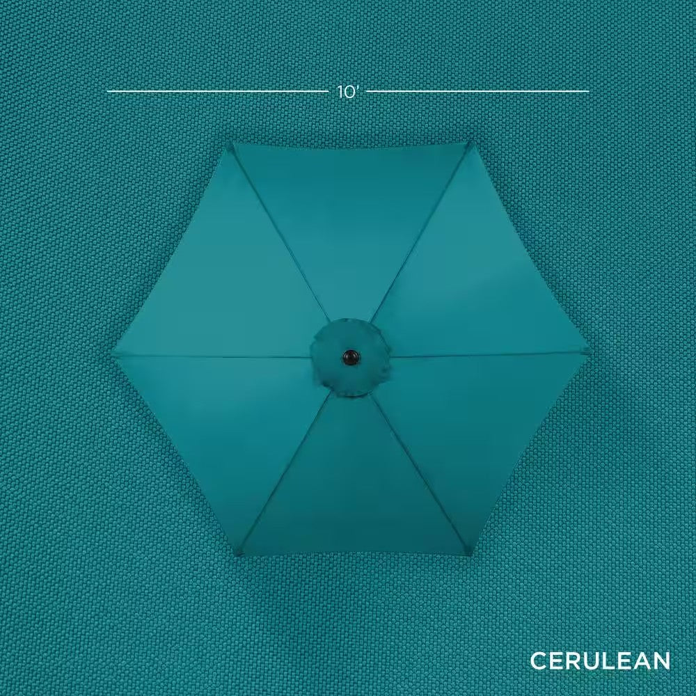 Cerulean 10 ft. Steel Market Patio Umbrella with Crank and Tilt - L2-1371