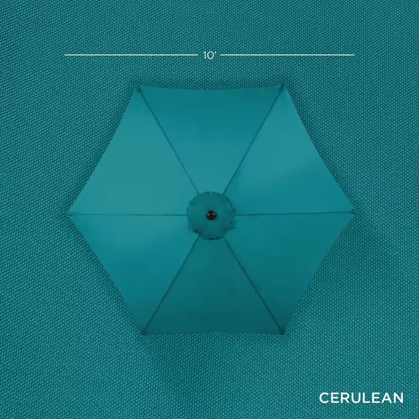 Cerulean 10 ft. Steel Market Patio Umbrella with Crank and Tilt - L2-1371