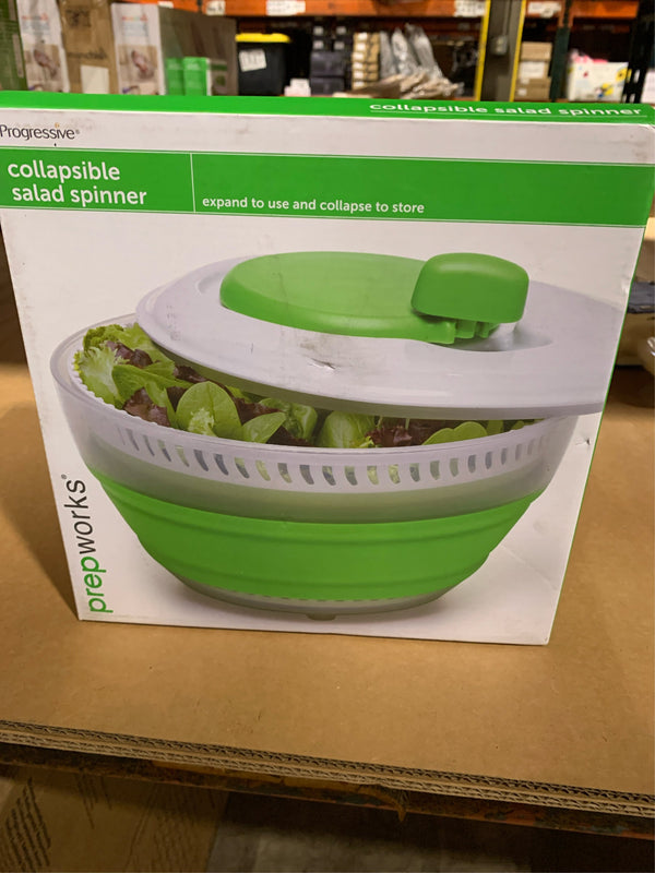 Progressive Prepworks Green/White Plastic Collapsible Salid Spinner 3 qt -E8-0057