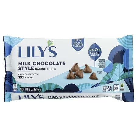 Lily's - Stevia Sweetened Baking Chips 32% Cocoa Milk Chocolate - 9 oz. - QTY 2 - B46