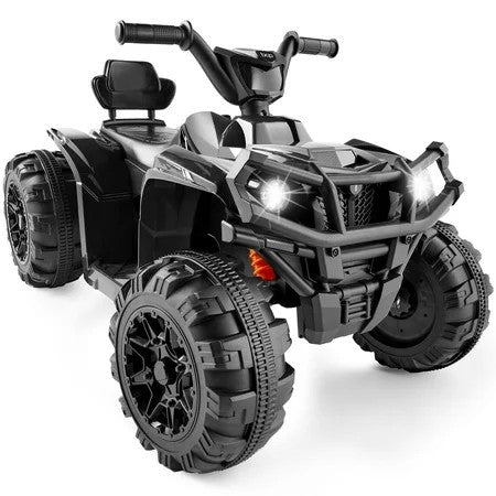 Best Choice Products 12V Kids Ride-On ATV Quad w/ Bluetooth, 2.4mph Max, Treaded Tires, LED Lights, Radio - Black - 1567
