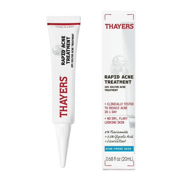 (Pack of 3) Thayers Rapid Acne Treatment with 10% Sulfur, Sulfur Acne Treatment with Niacinamide and Glycolic Acid, Soothing and Non-Stripping Skin Care, 0.5 Fl Oz - F6 - 903