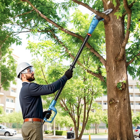 SENIX 120 Volt Max* 6.5 Amp Corded Electric Pole Saw for Tree Trimming, 8-Inch Oregon Bar and Chain, CSPE6.5-M 1884