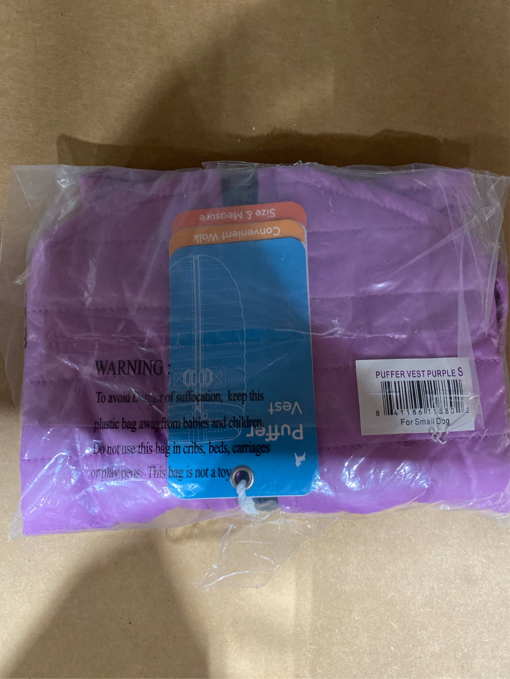 Gooby Puffer Vest Dog Jacket Purple, Small - K11 - 595