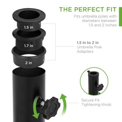 Best Choice Products 38.5lb Steel Umbrella Base, Square Patio Stand w/ Tightening Knob and Anchor Holes - Black -M1-1363
