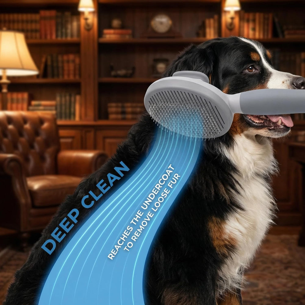 Cat Brush for Shedding for Indoor Cats & Dog Brush for Shedding - Perfect for Long & Short Haired Pets,Pet Brush for Dogs and Cats - Deshedding & Grooming Tool (Blue) - K12 - 621
