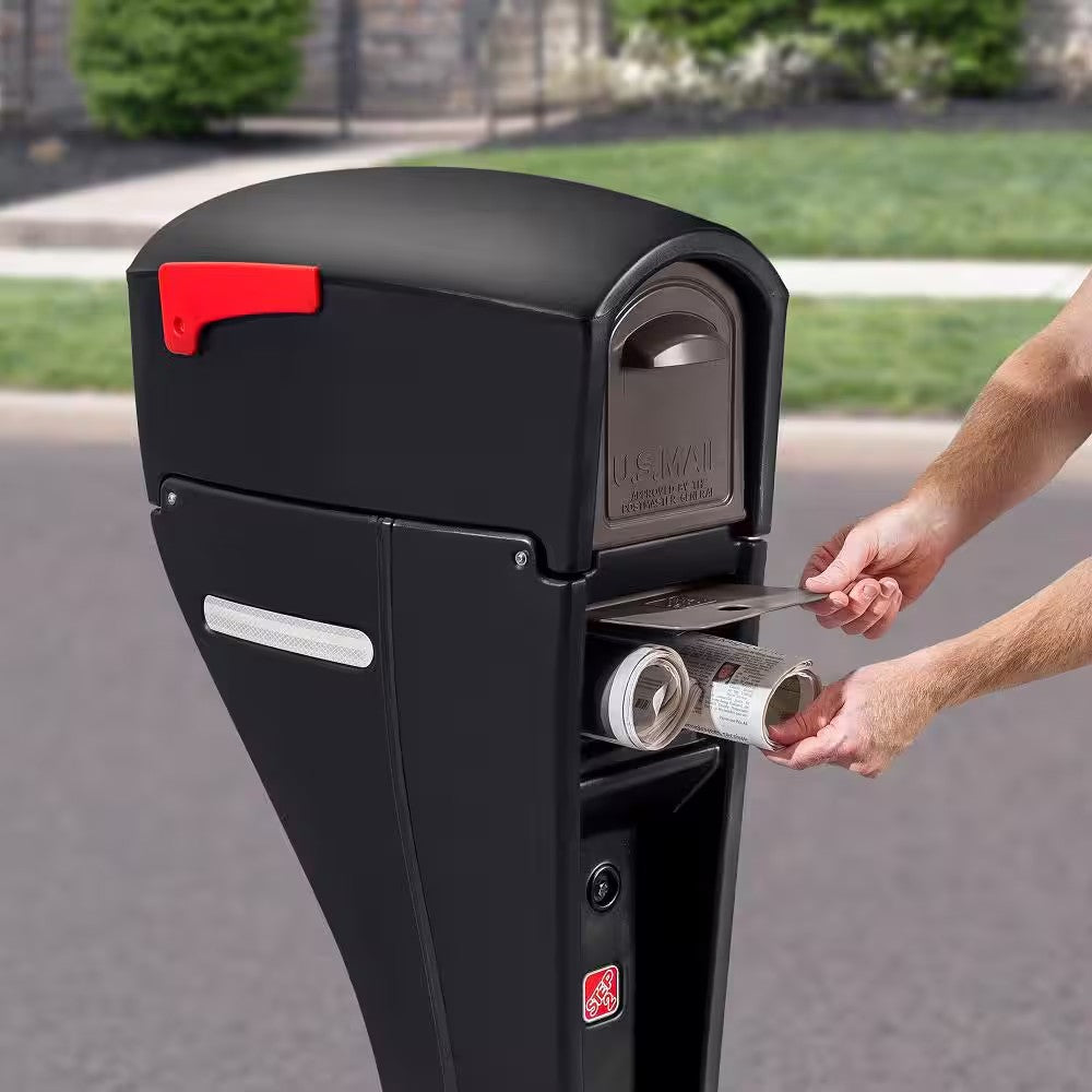 Mail Master Streamline Black OverPost Mounted Plastic Mailbox 1951