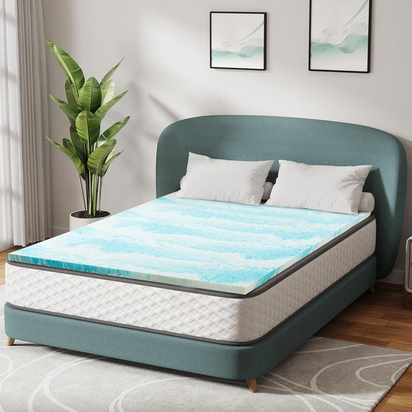 Memory Foam Mattress Topper Twin Size, 2 Inch 3 Inch Gel Infused, Bed Pad for Sofa, RV, Camper (3 Inch Full) - M4 - 588