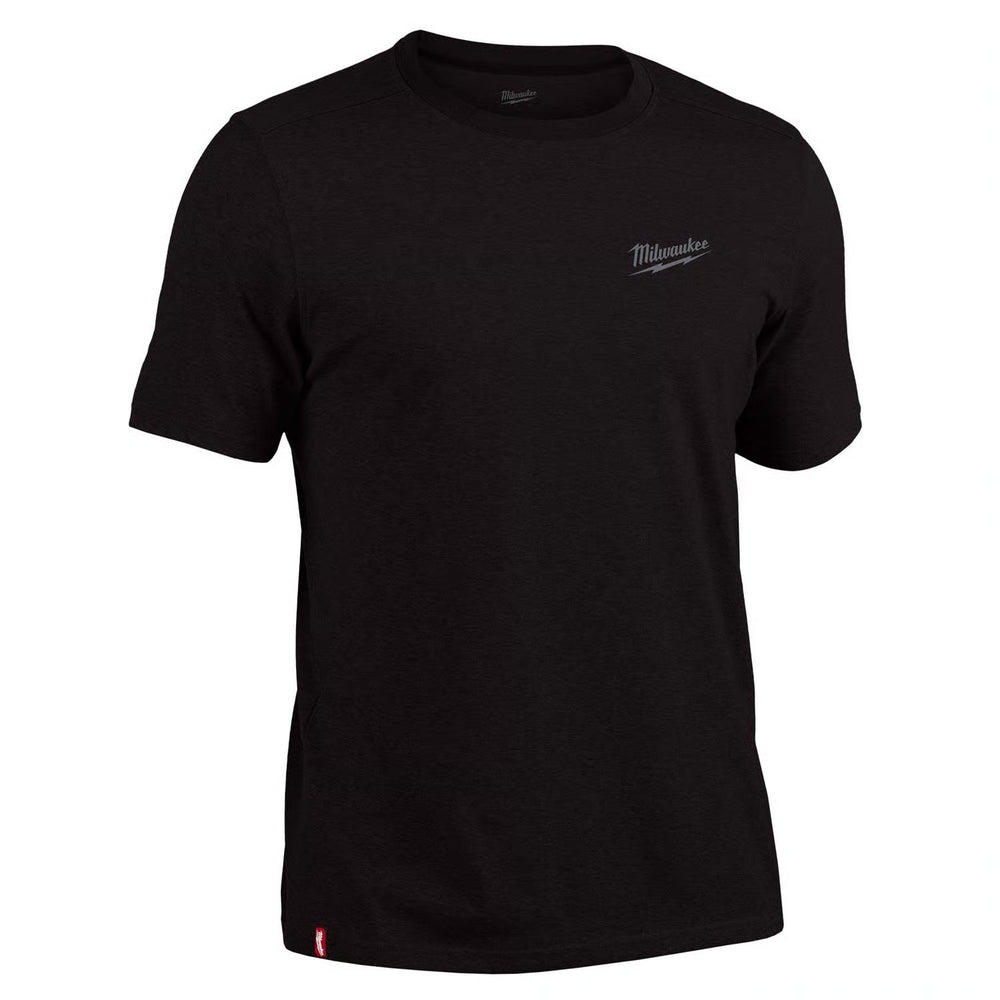 Milwaukee L Short Sleeve Men's Crew Neck Black Hybrid Work Tee Shirt M184
