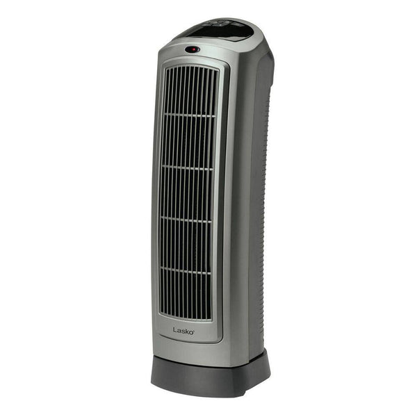 Lasko 1500W 23 in. Gray Electric Tower Ceramic Space Heater with Digital Display, Thermostat and Remote Control - L12 - 585
