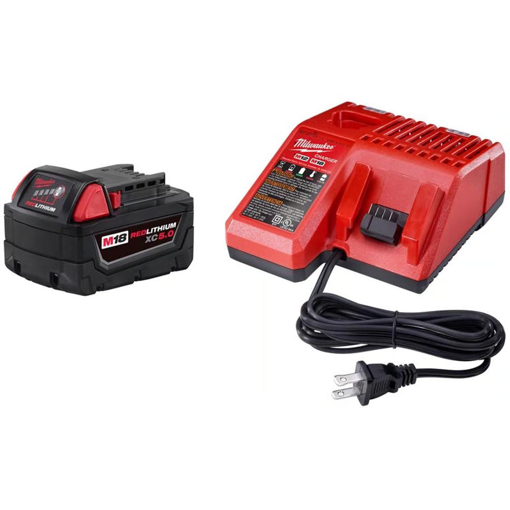 Milwaukee M18 RedLithium XC5.0 5 Ah Lithium-Ion Starter Kit 2 pc 387