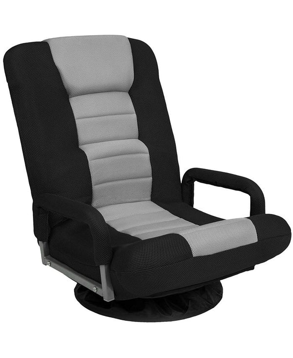 Best Choice Products 360-Degree Swivel Gaming Floor Chair w/ Armrest Handles, Foldable Adjustable Back - Gray -H3-1948