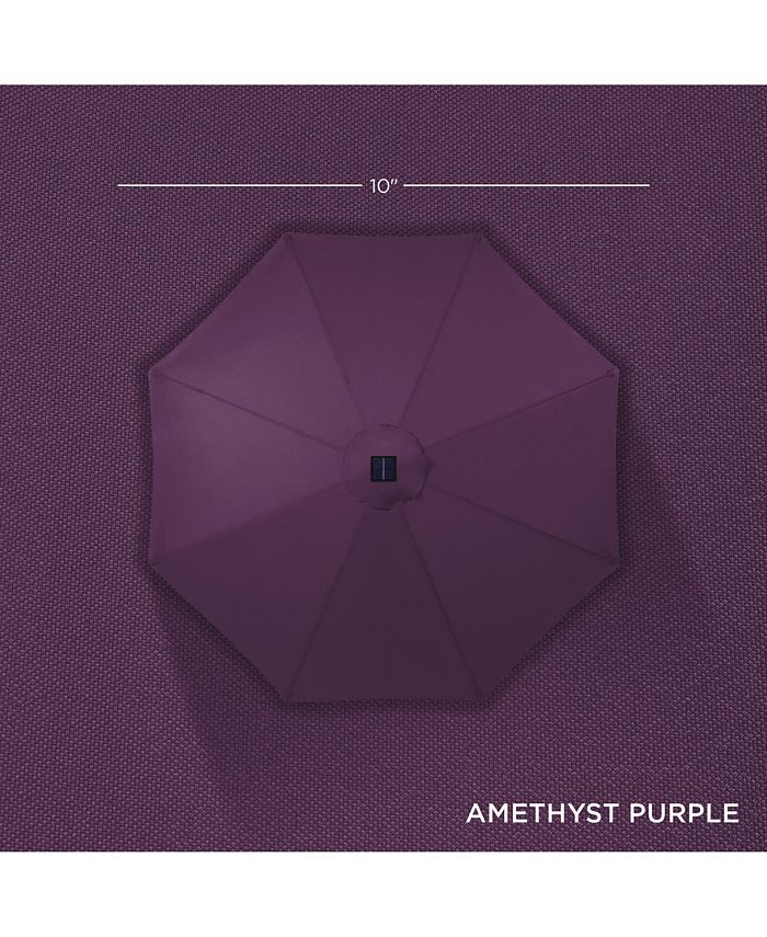Best Choice Products 10ft Solar LED Lighted Patio Umbrella w/ Tilt Adjustment, UV-Resistant Fabric - Purple - 0 -J1-0328