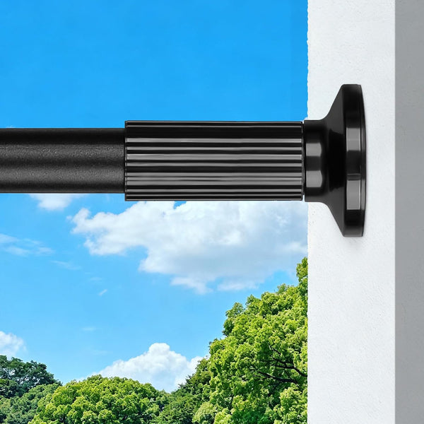 51–165" Tension Curtain Rod, No-Drill, Black – A51 Appears New