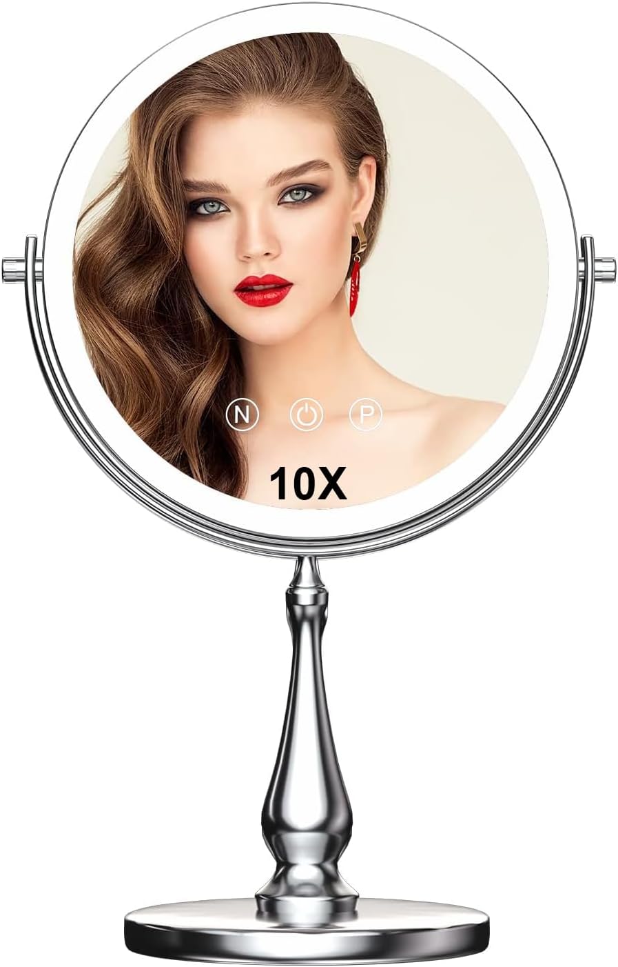 9" Lighted Vanity Mirror, Double-Sided — F69