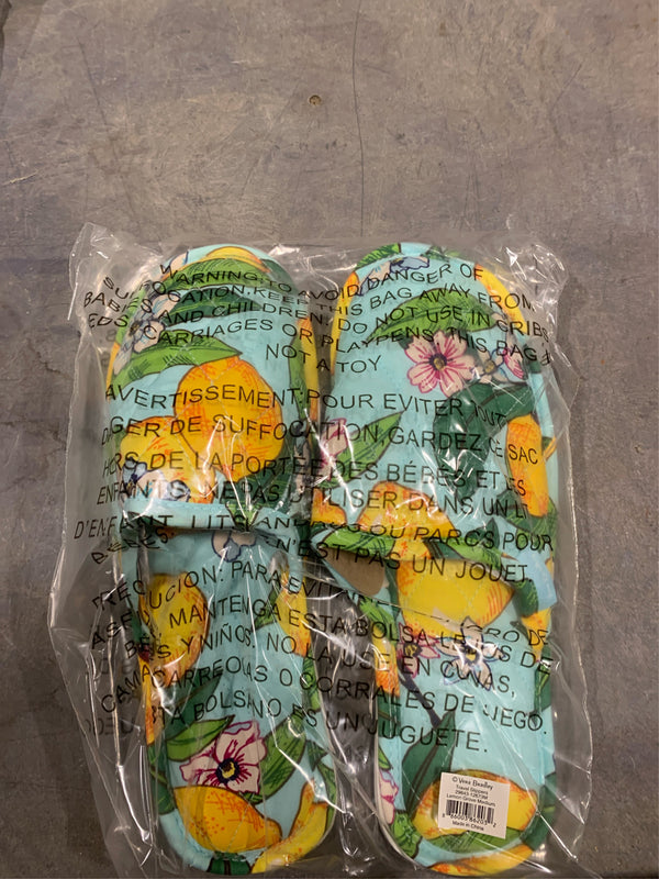 Vera Bradley Lemon Grove Travel Slippers Womens Medium 7-8 Slip on Mules Comfort -A9-0576 -A9-0577