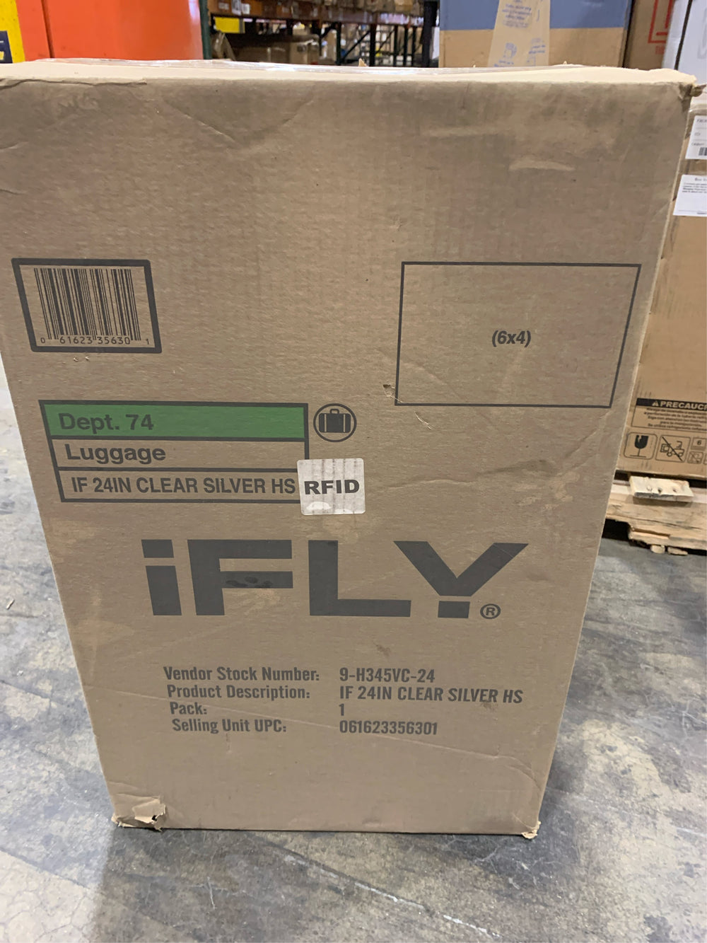 IFLY - Spectre Versus Clear Silver Hardside Luggage 24 Inch Checked Luggage -K11-0572