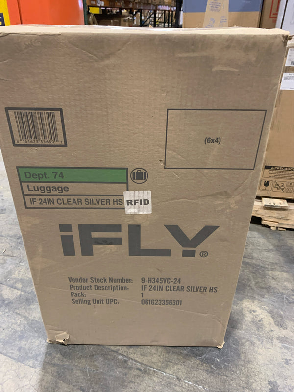 IFLY - Spectre Versus Clear Silver Hardside Luggage 24 Inch Checked Luggage -K11-0572