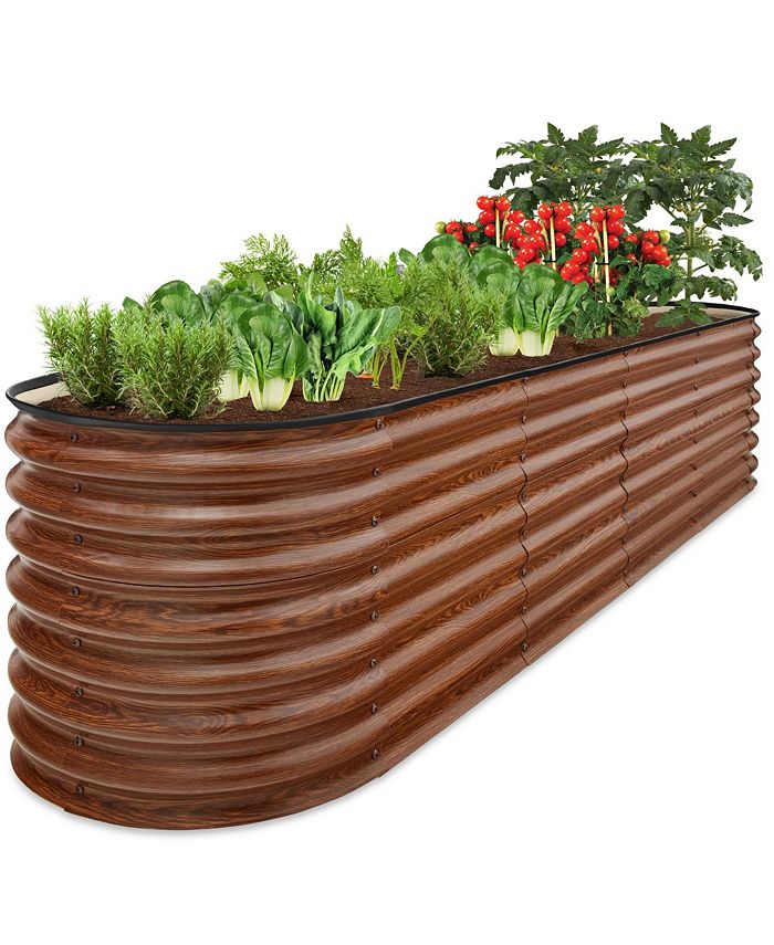Best Choice Products 8x2x2ft Metal Raised Garden Bed, Oval Outdoor Planter Box w/ 4 Support Bars - Multi - L2 - 340
