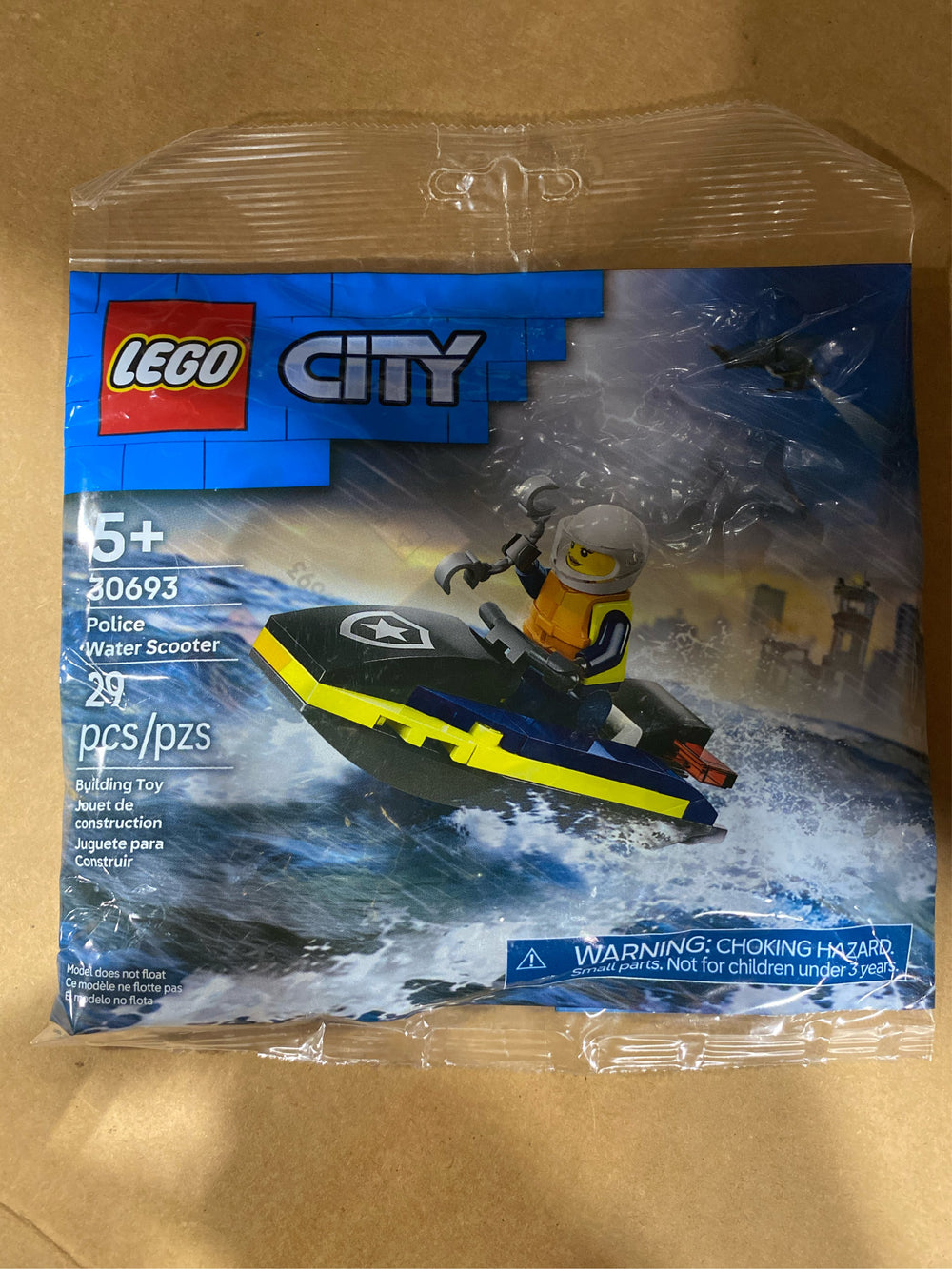 LEGO City Police Water Scooter Building Toy - Includes Police Office Minifigure - 30693 - L11 - 683