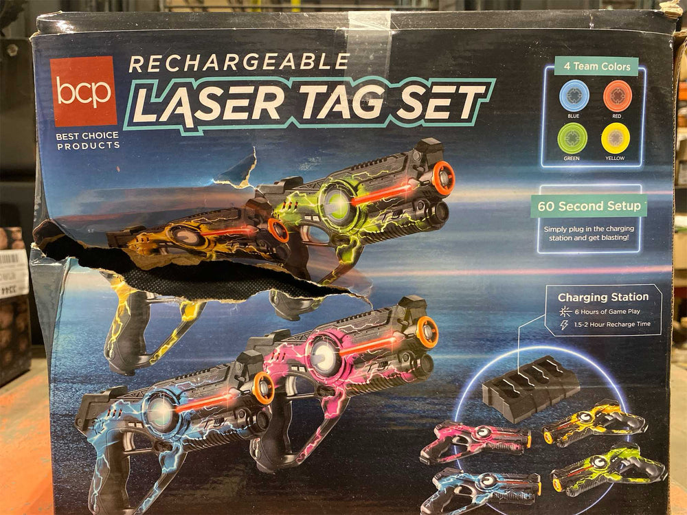 Best Choice Products Set of 4 Laser Tag Blasters, Rechargeable Infrared Lazer Tag Set & Docking Station, No Vests Needed - Red/Yellow/Blue/Green - K6 - 448
