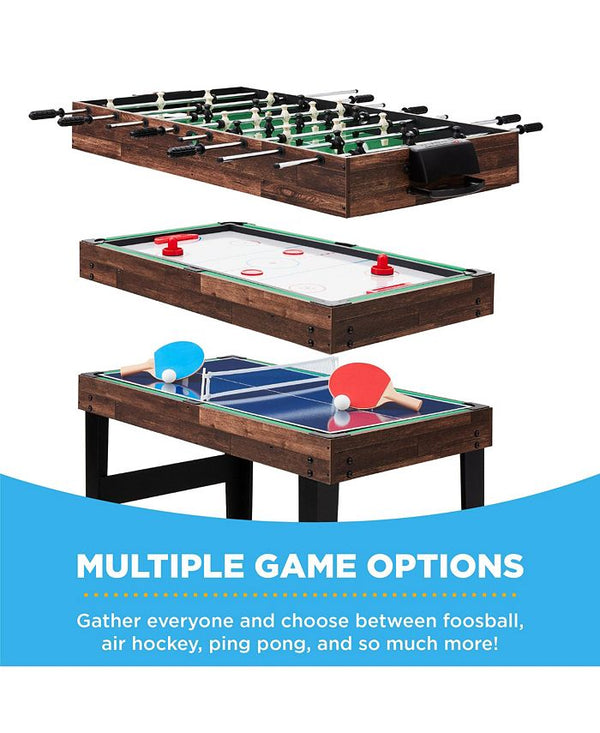 Best Choice Products 2x4ft 10-in-1 Combo Game Table Set w/ Hockey, Foosball, Pool, Shuffleboard, Ping Pong - Brown - NO SIZE - H4 - 2008
